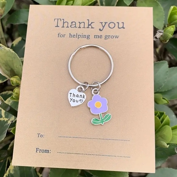Thank You For Helping Me Grow Keychain- NWT - Picture 1 of 9